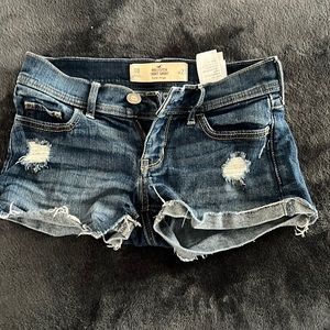 blue low rise shorts